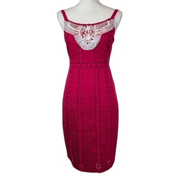 Nanette Lepore "Treasure" Dress Embellished Sleeveless Fuchsia Pink Size 4 - Picture 1 of 13